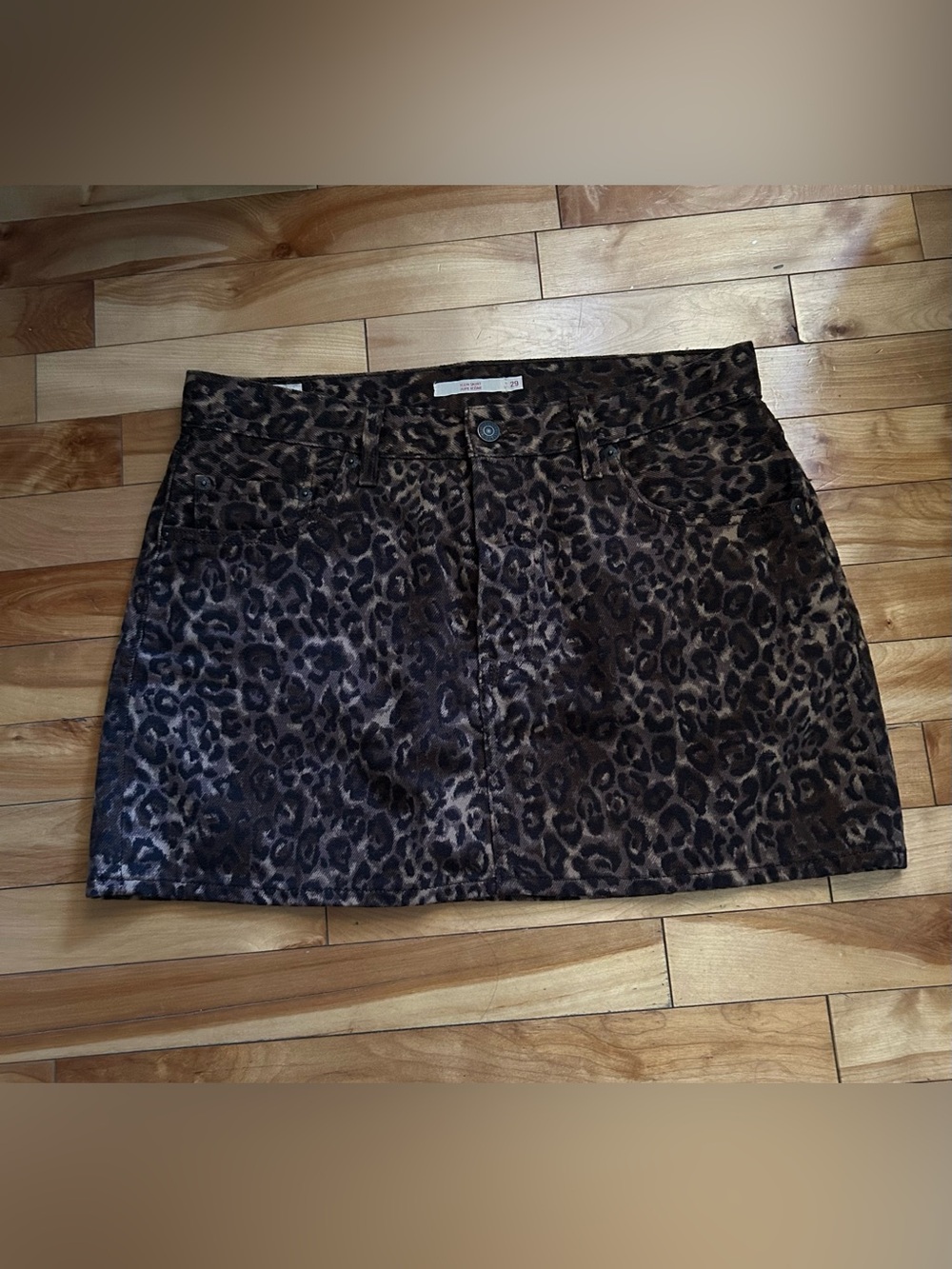 Levi's Brown Leopard Print Mini Skirt